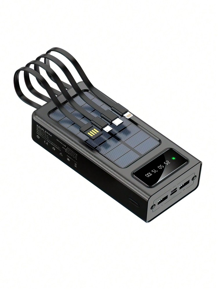 10W Outdoor Solar Power Bank 30000mAh with Built-in Cable
