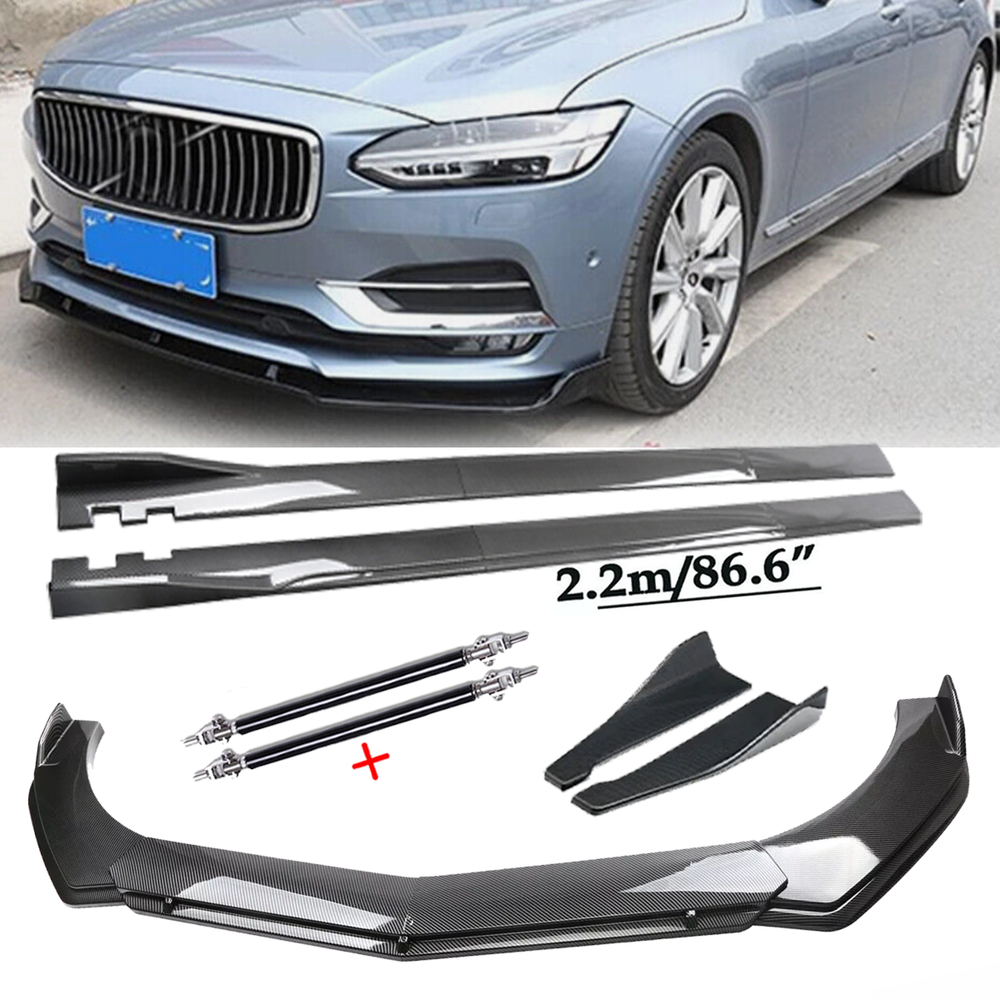 Carbon Fiber Front Bumper & Rear Lip Spoiler for Volvo S40 S70 S80 S90