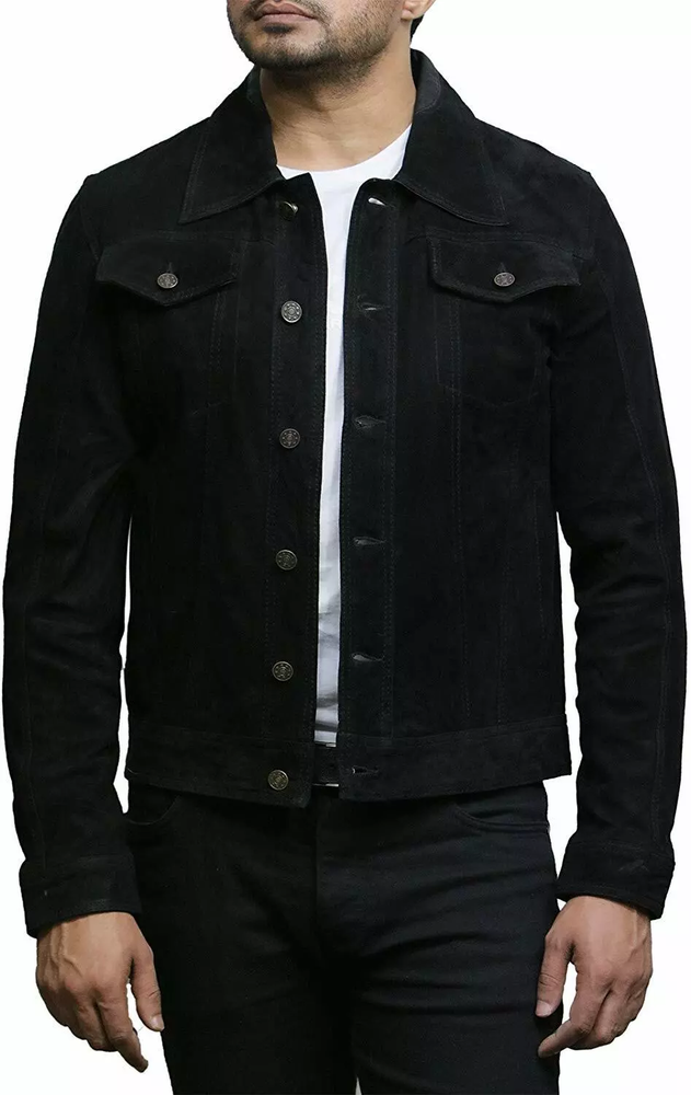 Custom Tailored New Men's Genuine Sheepskin buttoned Leather Motorcycle Jacket
