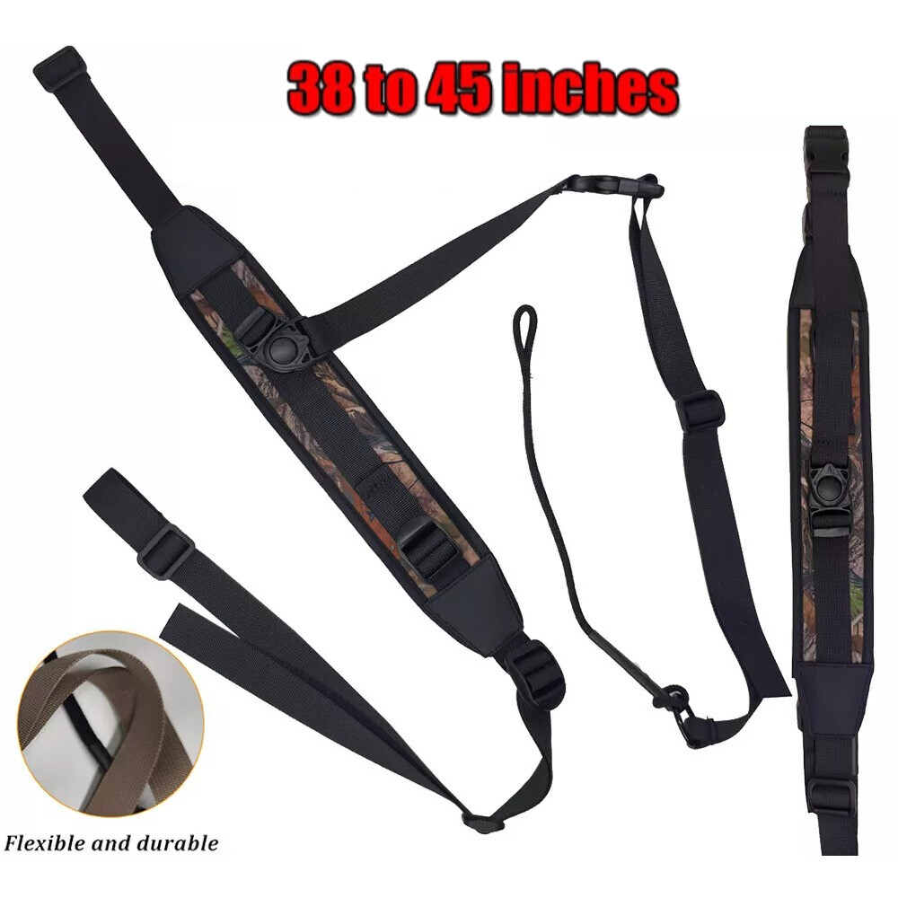 Adjustable Hands-Free Crossbody Chest Strap Rifle Sling with Neoprene Padded