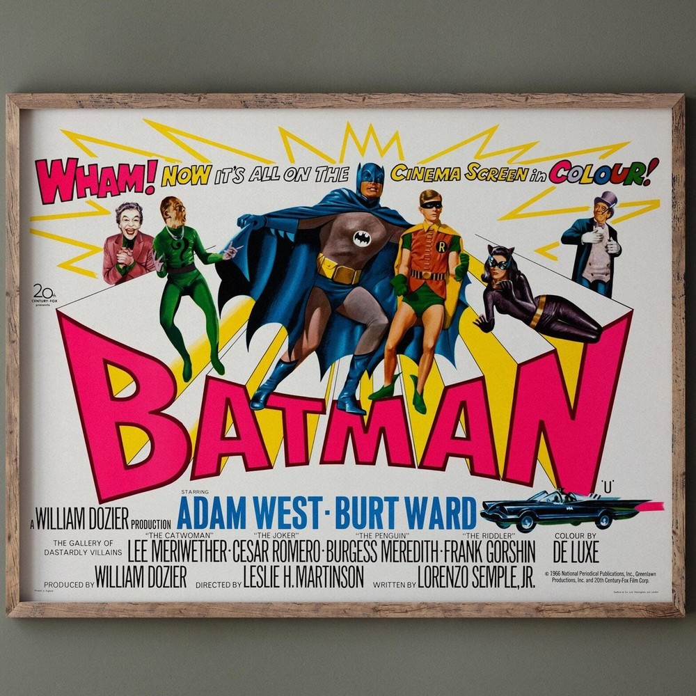 Vintage Batman Movie Poster Reproduction - Historic Film Art Print No Frame