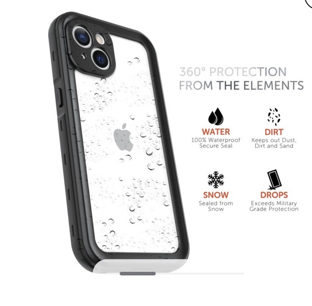 New IPhone 13 Body Glove Tidal Waterproof Case - Black/Clear