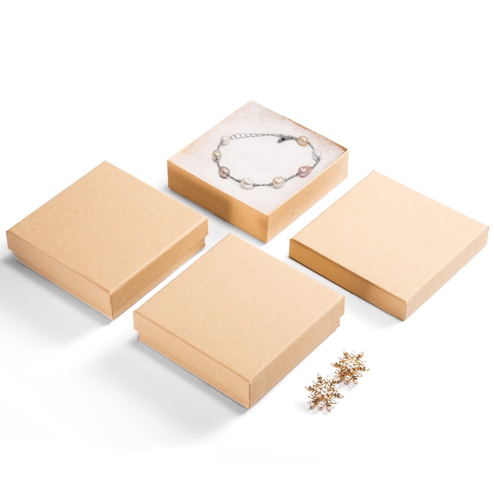 Bulk 96PC Matte Cardboard Jewelry Gift Boxes with Cotton Filling