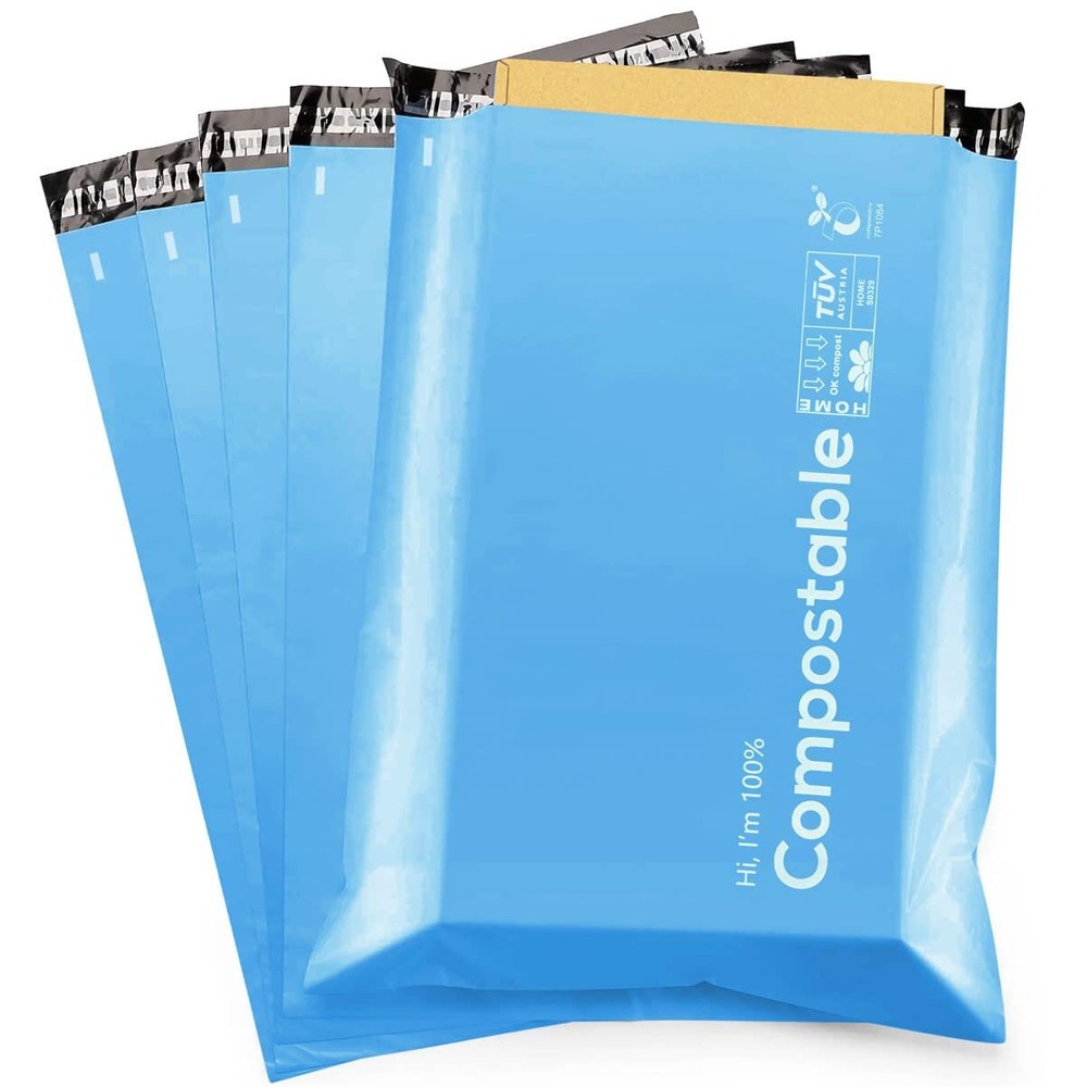 10x13 inch Blue Biodegradable Shipping Bags,50 Count Compostable Poly Mailers...