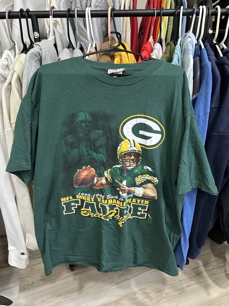 VTG 1995 MVP Brett Favre Green Bay Packers Size XL Shirt NFL Football Farve