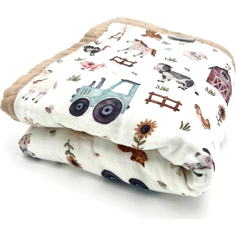 Organic Cotton Muslin Baby Blanket for Boys and Girls - Luxurious Soft Quilt ...