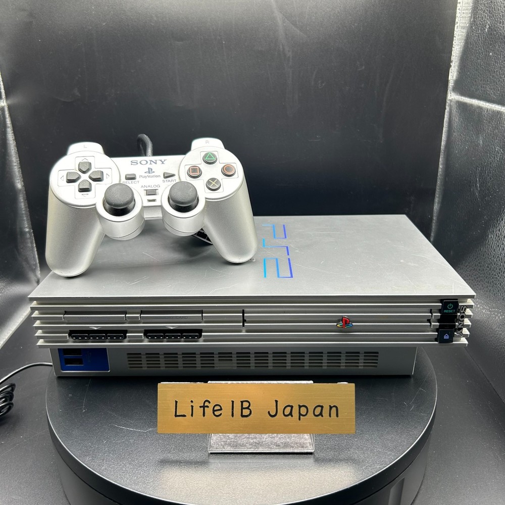SONY PS2 PlayStation 2 Satin Silver SCPH-39000S Console w/Controller Set JP