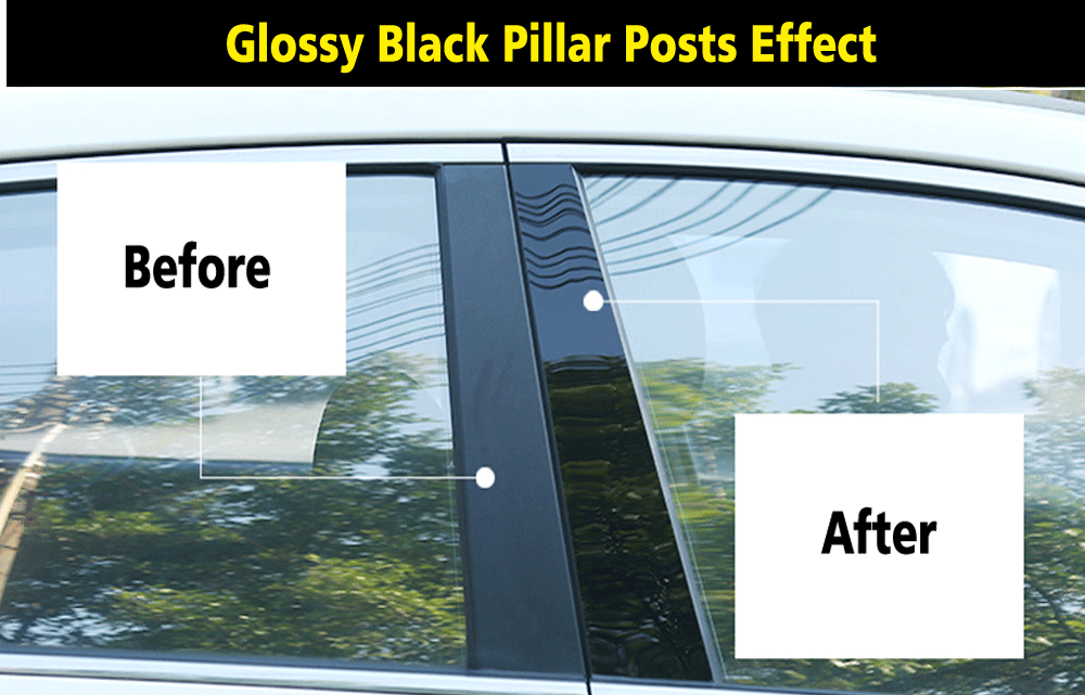 Black Pillar Posts for Ford Crown Victoria 92-97 8pc Set Door Trim Cover Kit New