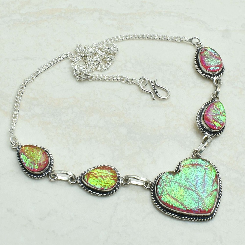 Triplet Opal Gemstone Ethnic Handmade Necklace Jewelry 27 Gms AN 53090