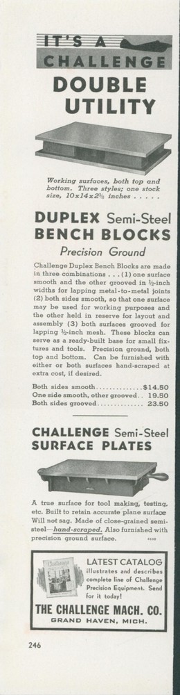 1943 WWII Duplex Semi-Steel Bench Blocks Surface Plates AD1