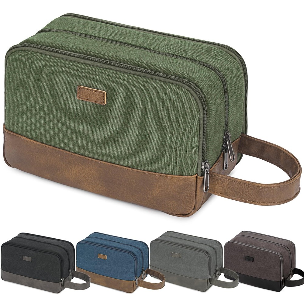 WANDF Large Water-Resistant Travel Toiletry Bag for Men - Shaving & Essentials Organizer