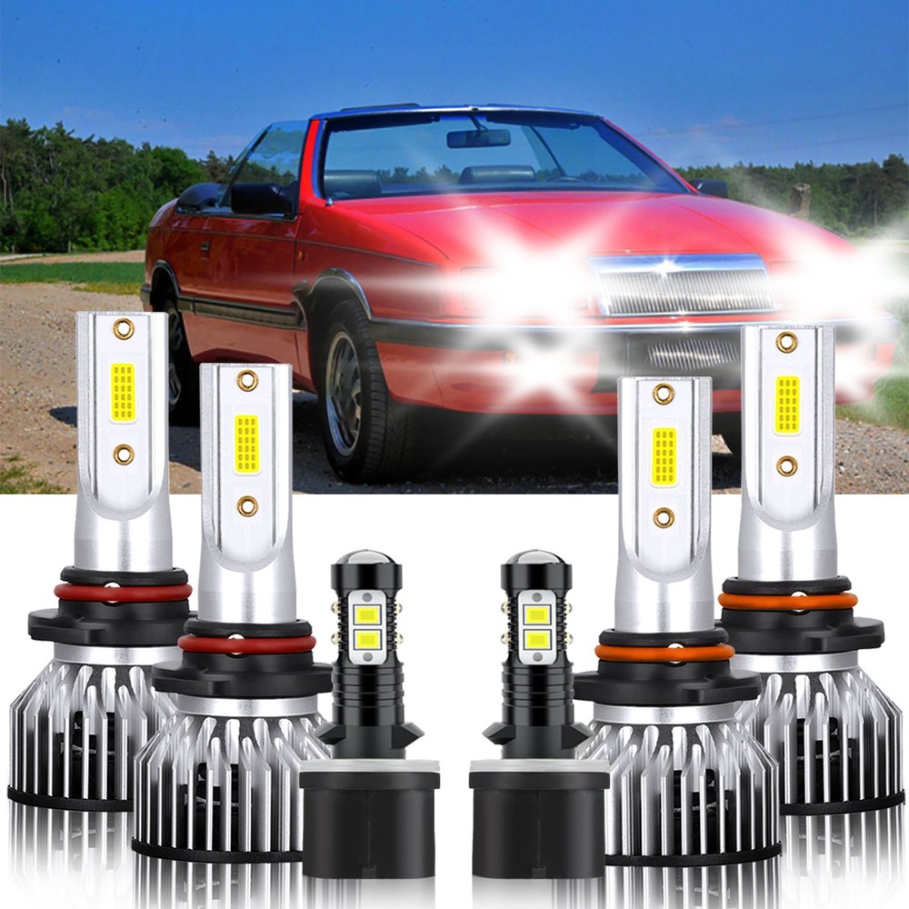 LED Headlight High Low Fog Light Bulbs 6000K kit For Chrysler LeBaron 1994-1994
