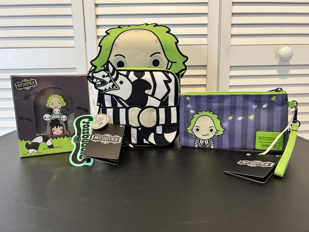 Beetlejuice AMC Theater Loungefly Crossbody Crossbuddies Bag Bundle