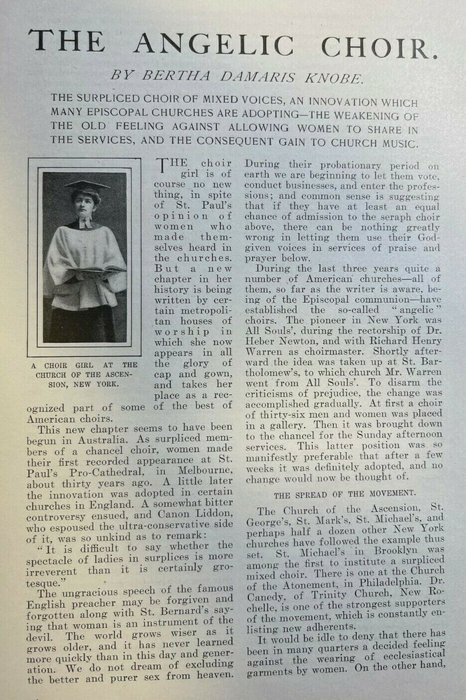 1903 Surpliced Choirs in America Church of Ascension St. Mark's New illustrated