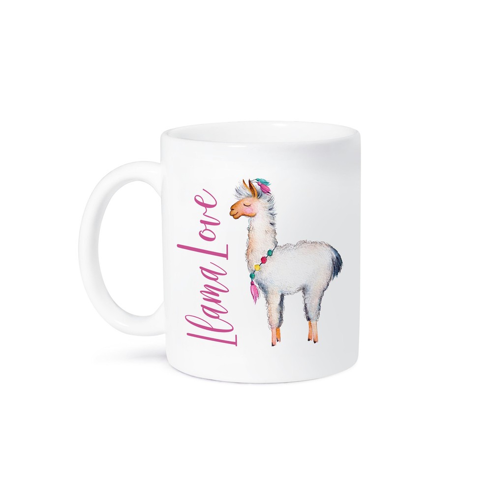 Cute Watercolor Llama Love Ceramic Coffee Mug 3dRose  