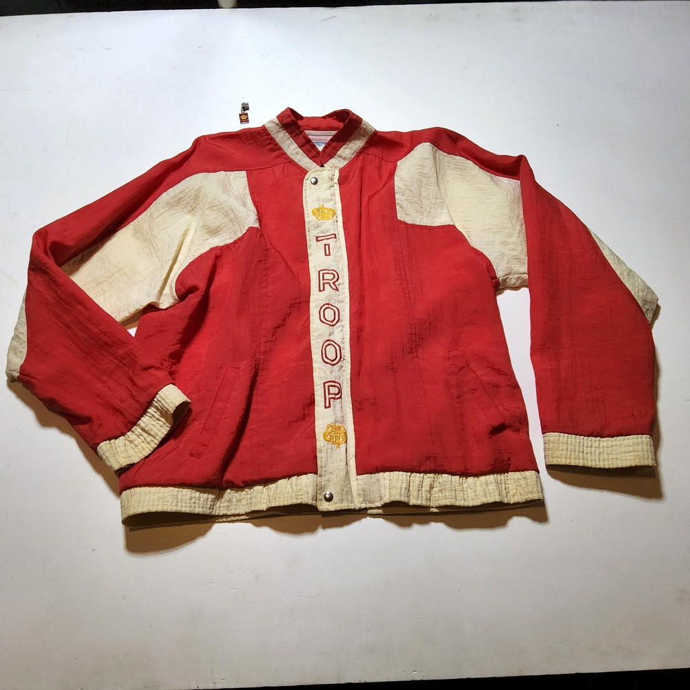 Vintage 80's world of troop windbreaker hip hop rap zip up jacket size large