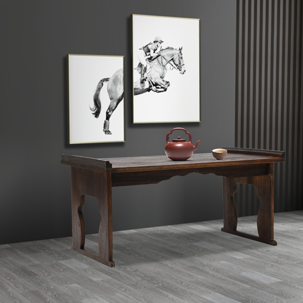 Japanese Folding Floor Coffee Table Wooden Tea Altar 32x18 Inches  
