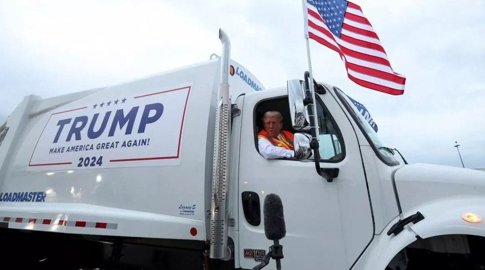 DONALD TRUMP GARBAGE TRUCK 2024 GLOSSY POSTER