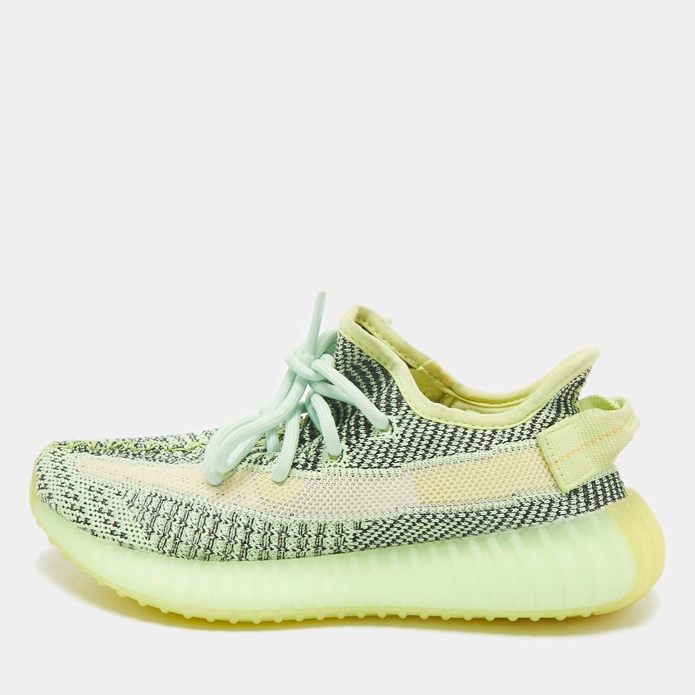 Yeezy x Adidas Neon Green Knit Fabric Boost 350 V2 Yeezreel Reflective Sneakers