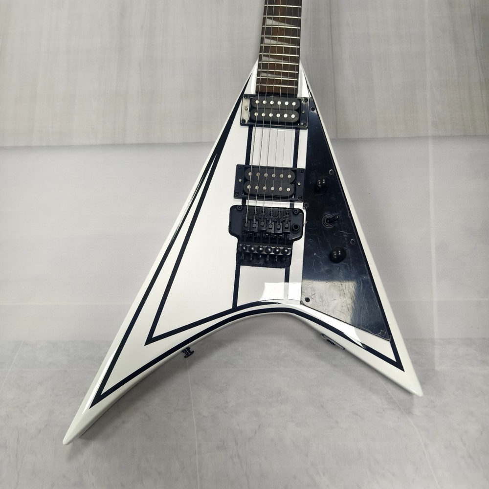 US Jackson Rhoads Electric Guitar White with Black Pinstripes Floyd Rose Tremolo