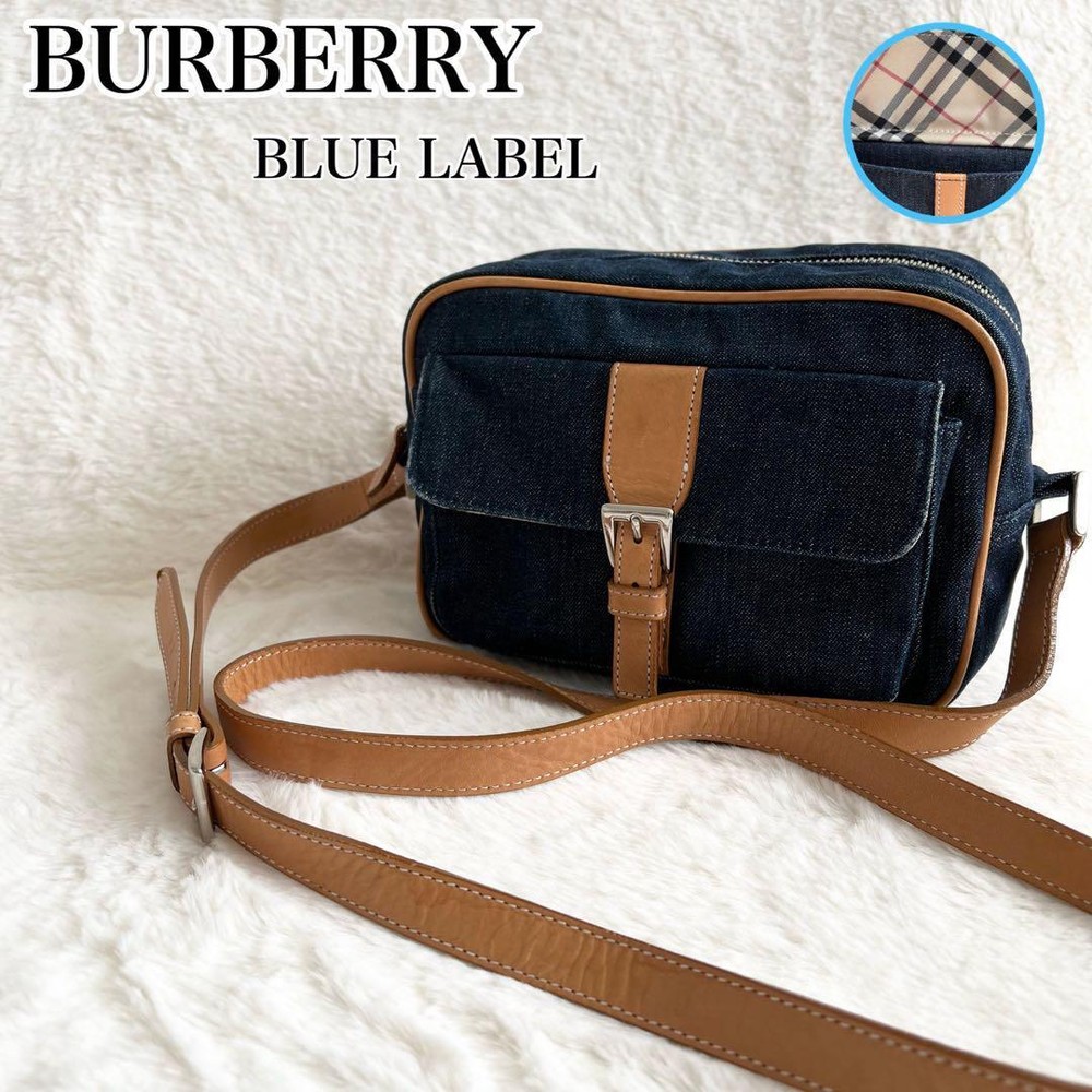 Burberry Shoulder Bag Camera Nova Check Denim