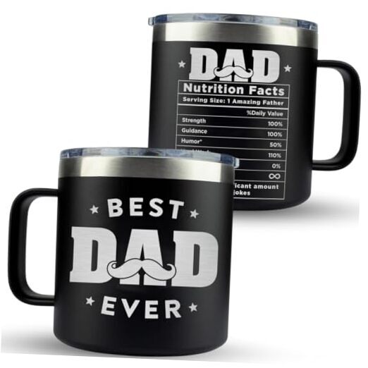 Father's Day Dad Gifts from Daughter Son Kid Wife - Best Dad Ever Coffee Black
