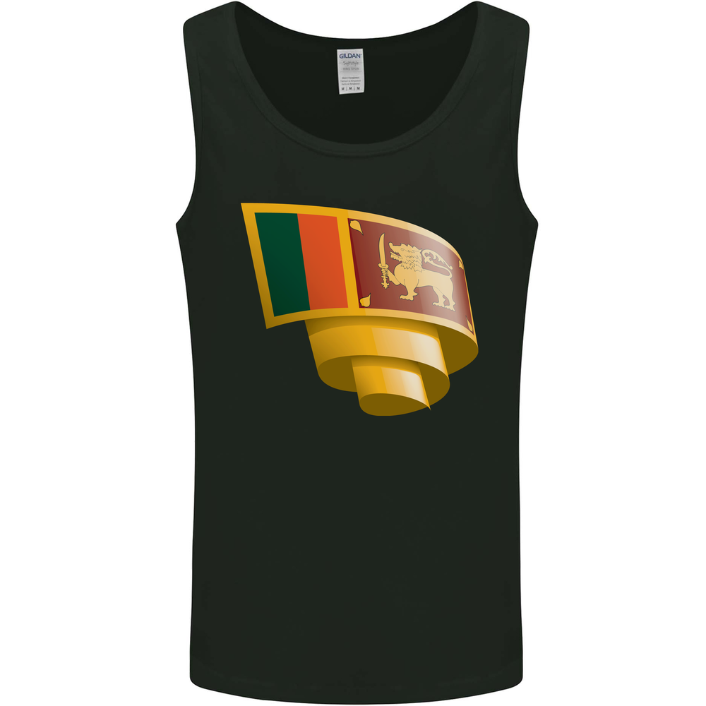 Curled Sri Lankan Flag Sri Lanka Day Football Mens Vest Tank Top