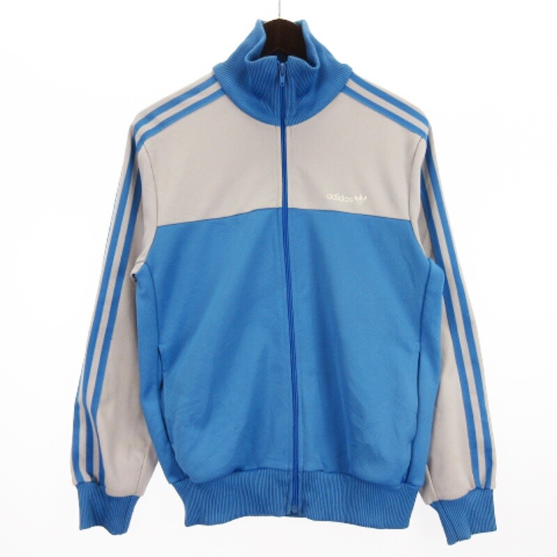 Adidas Originals 80S Vintage Track Jacket Jersey Side Line Saxophone Blue Gray M