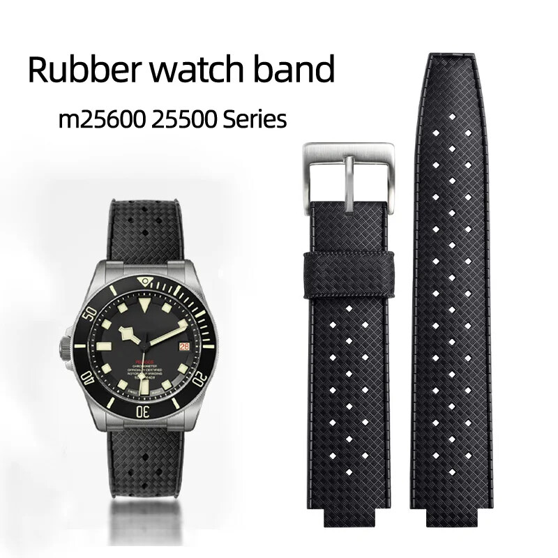 Silicone Rubber Watch Band for Tudor Pelagos 25500 25600 22mm Waterproof Strap