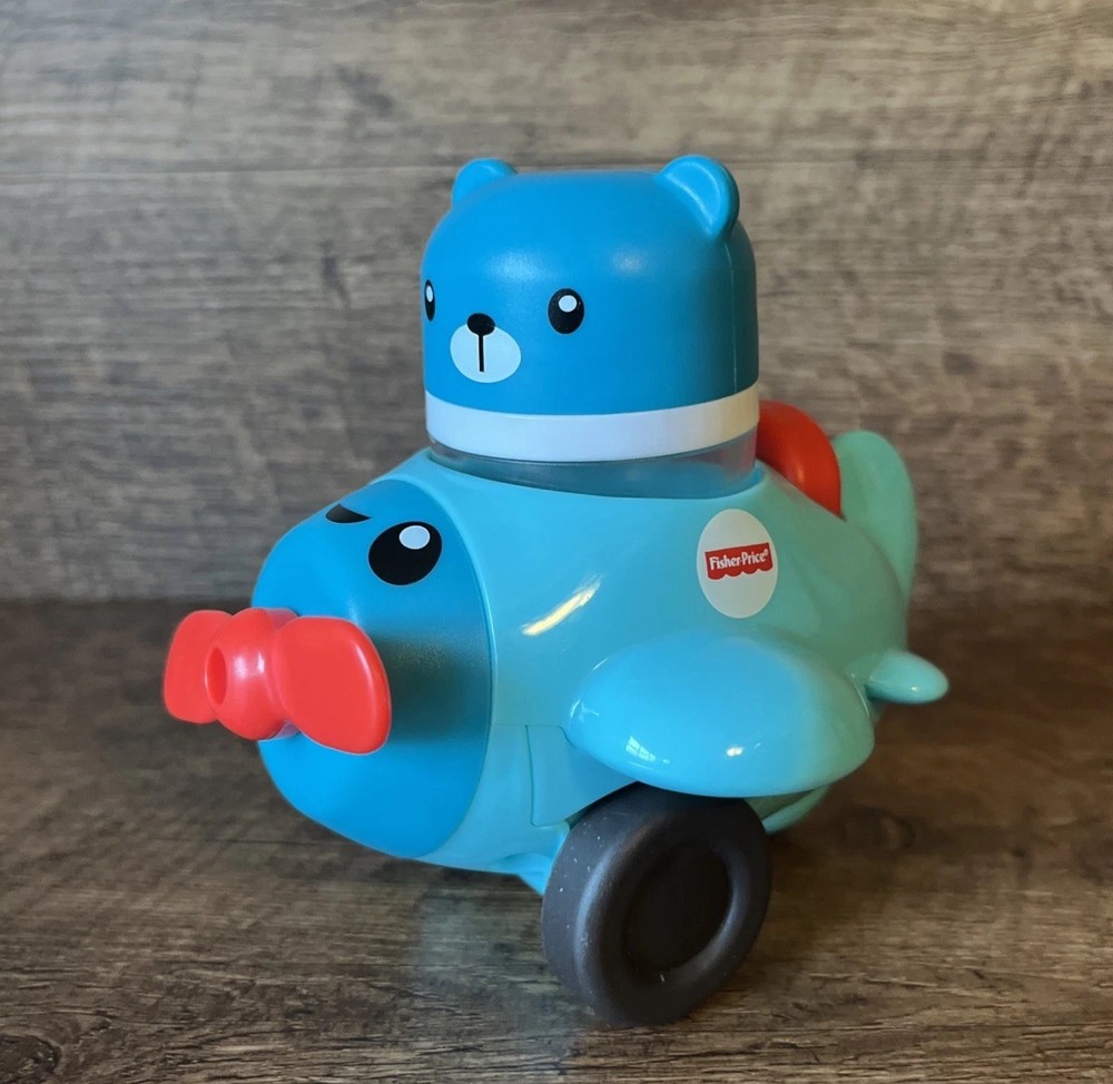 Fisher Price Blue Bear Airplane Press & Rattle Racers Toy for Kids