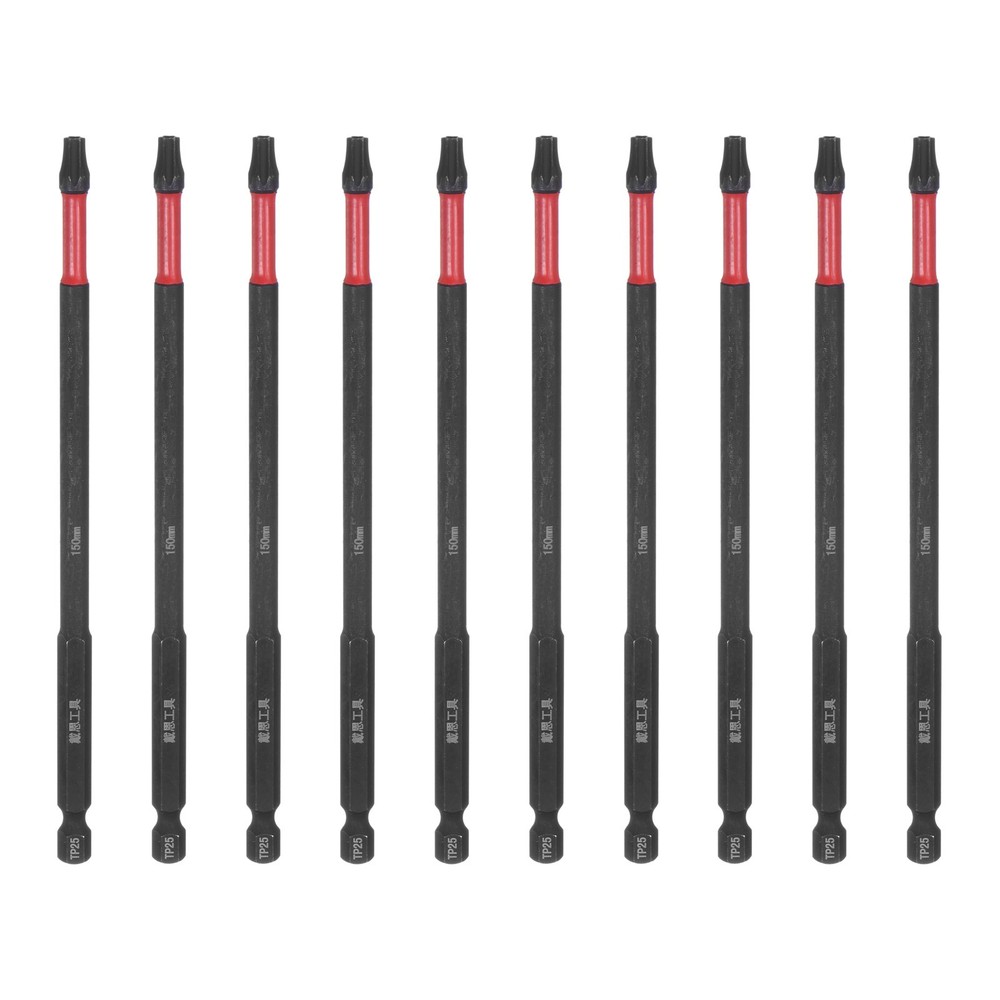 10pcs T25 Torx Drill Bits 6in Impact Tough Magnetic Screwdriver Bits