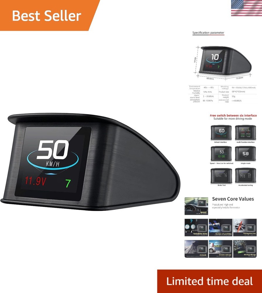 T600 Car HUD GPS Speedometer with Multi-Function Display for All Vehicles