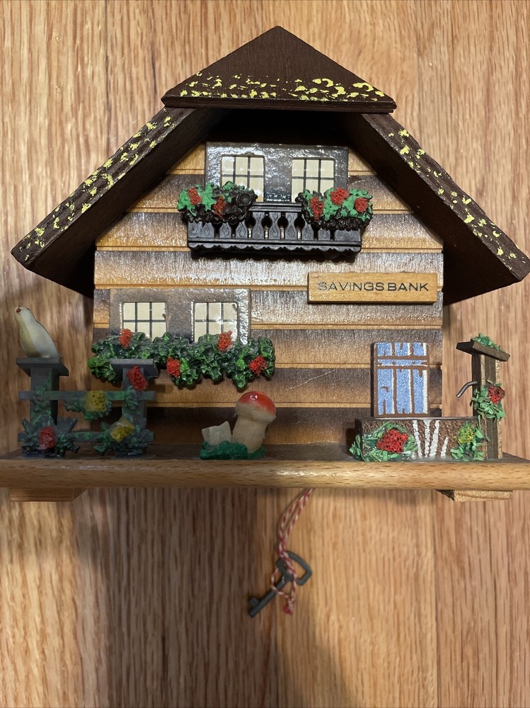 Vintage Cottage Savings Bank Music Box
