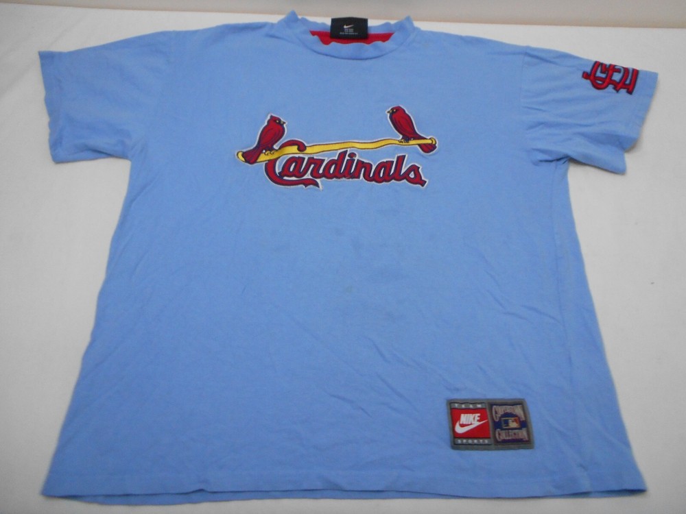 Nike Cooperstown Collection St Louis Cardinals MLB Crewneck T-shirt Men's L Blue
