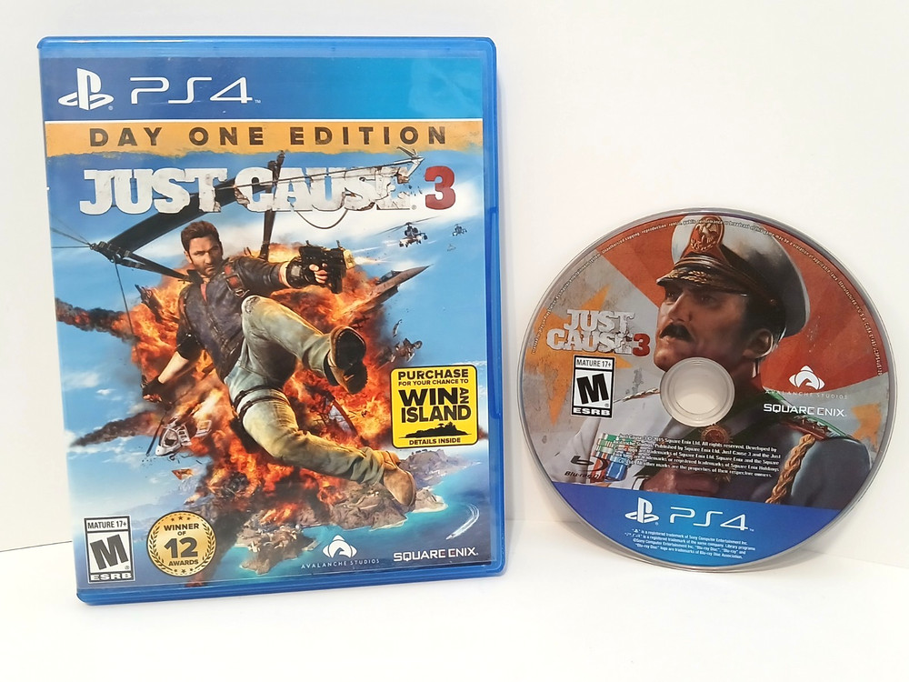 Just Cause 3 - Day One Edition (PlayStation 4, 2015) Complete CIB Mint Disc