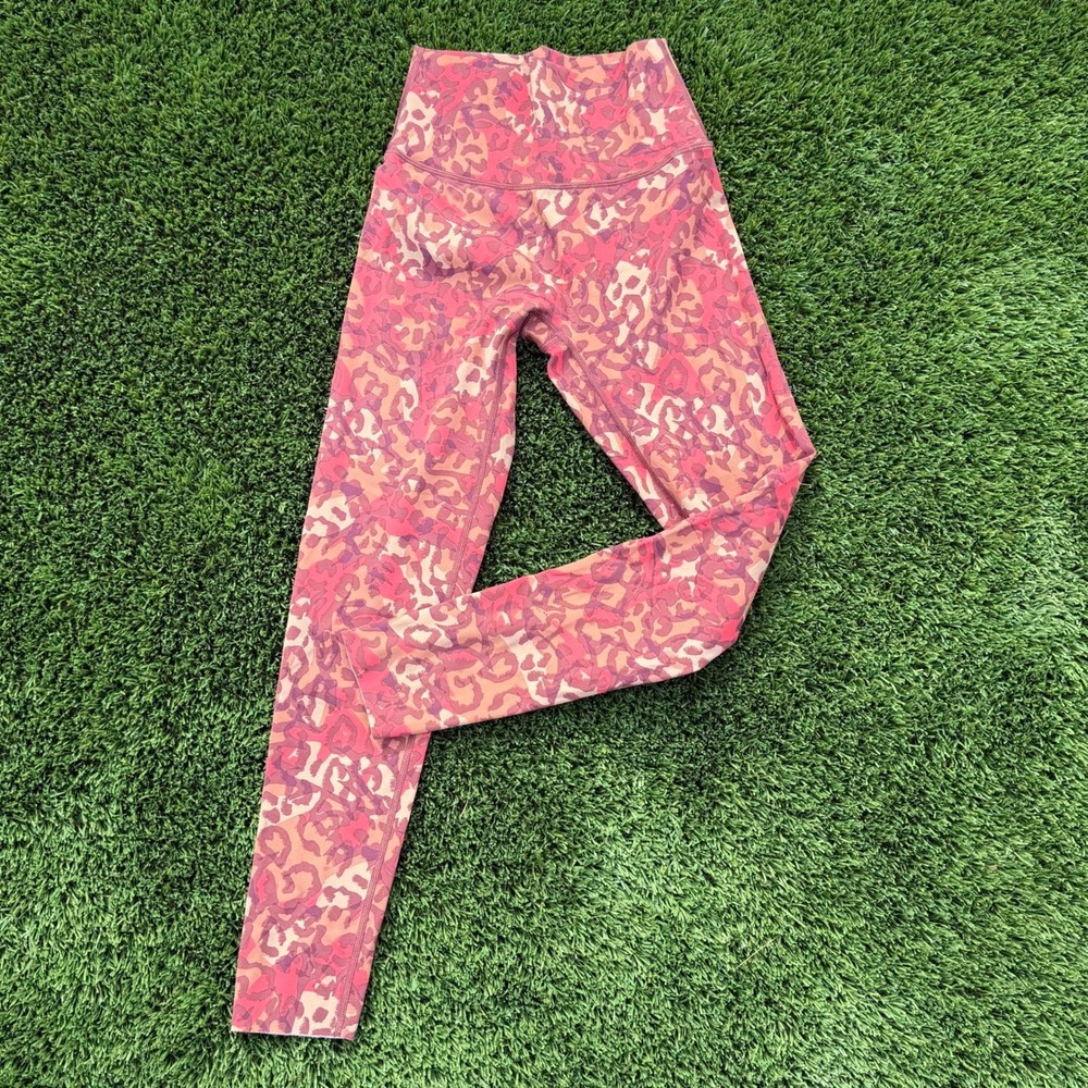 OFFLINE by Aerie Goals 7/8 Leggings Pink Orange Cheetah Animal Print High Rise S
