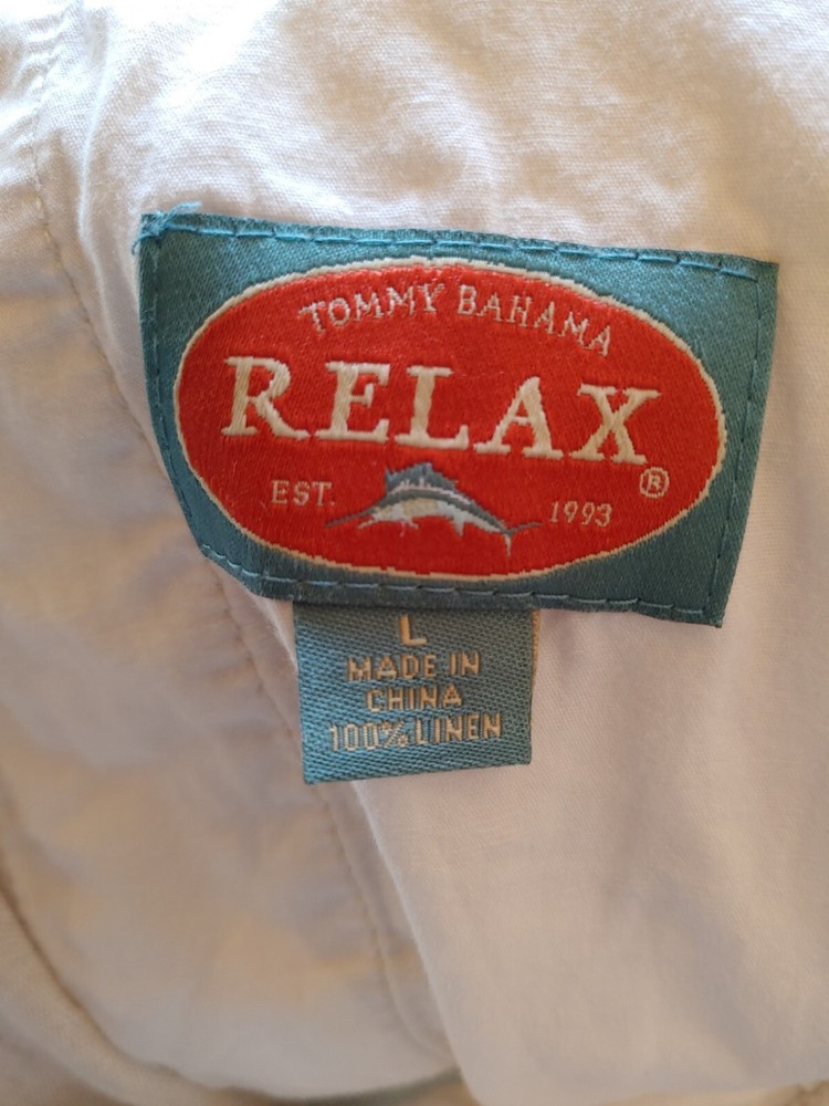 Tommy Bahama Men's 100% Linen Pants Tencel Draw String Relax Beach Cruise L