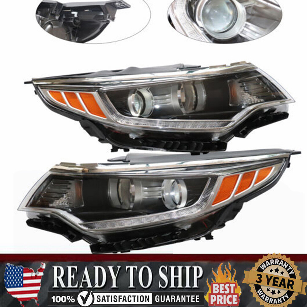 Pair Headlights For 2016 2017 2018 Kia Optima Projector Left+Right w/ LED DRL