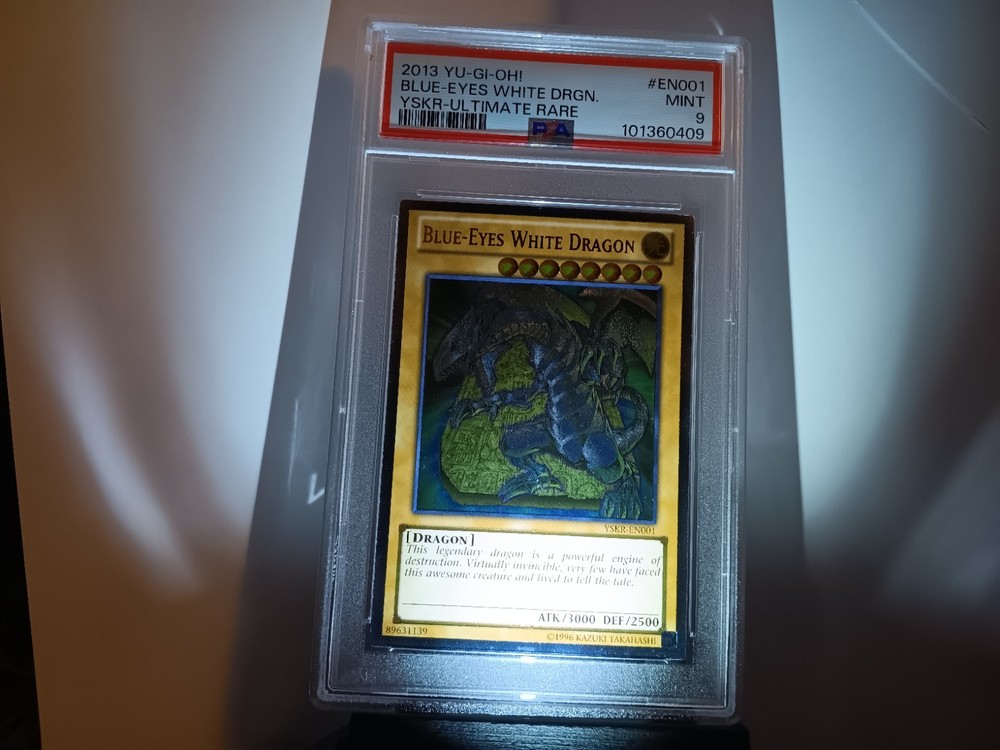 Yu-Gi-Oh! PSA 9 MINT Blue-Eyes White Dragon 1st Edition Ultimate Rare YSKR-EN001