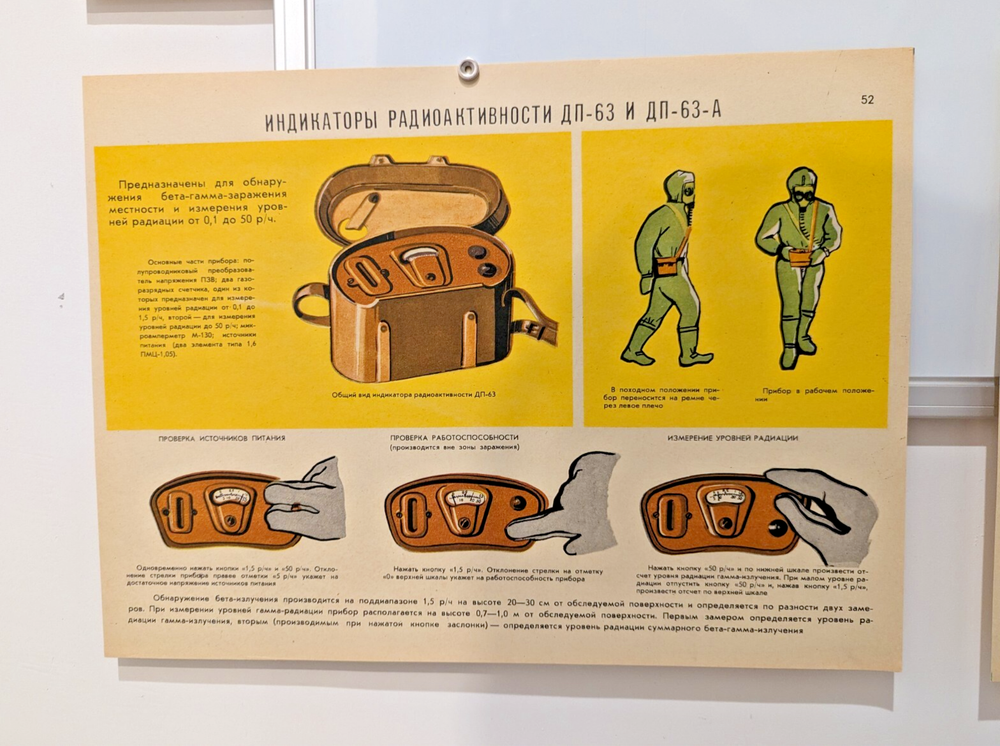 Soviet Cold War Radiation Poster with X-ray Meter DP-63 ☢️