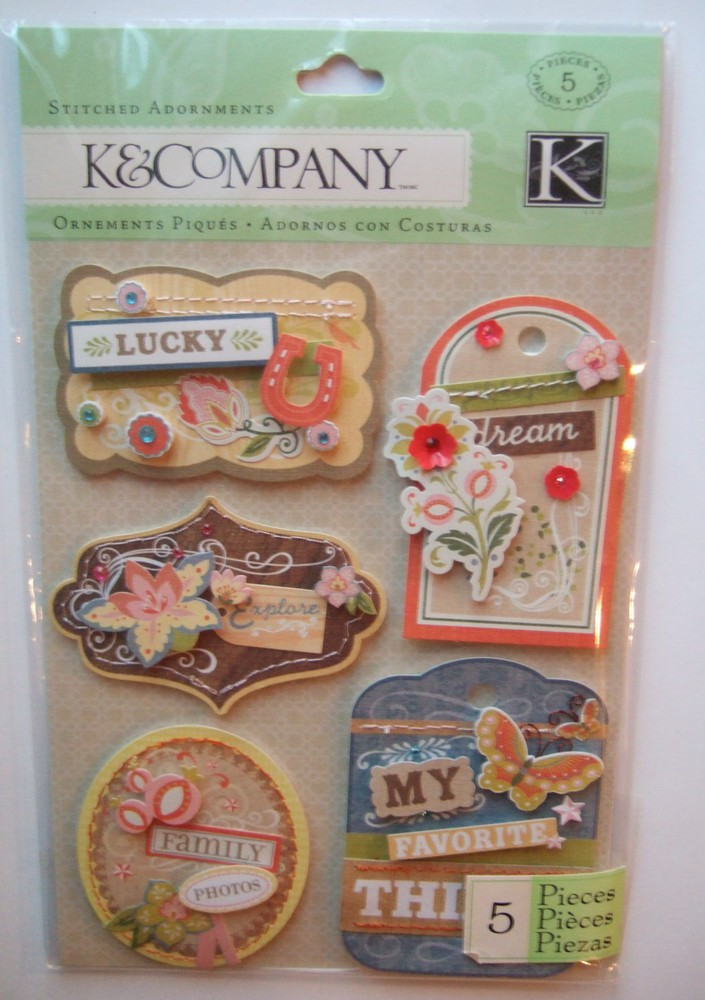 ~EDAMAME STITCHED ADORNMENTS~ Grand Adhesions Stickers K & CO Company; FAMILY