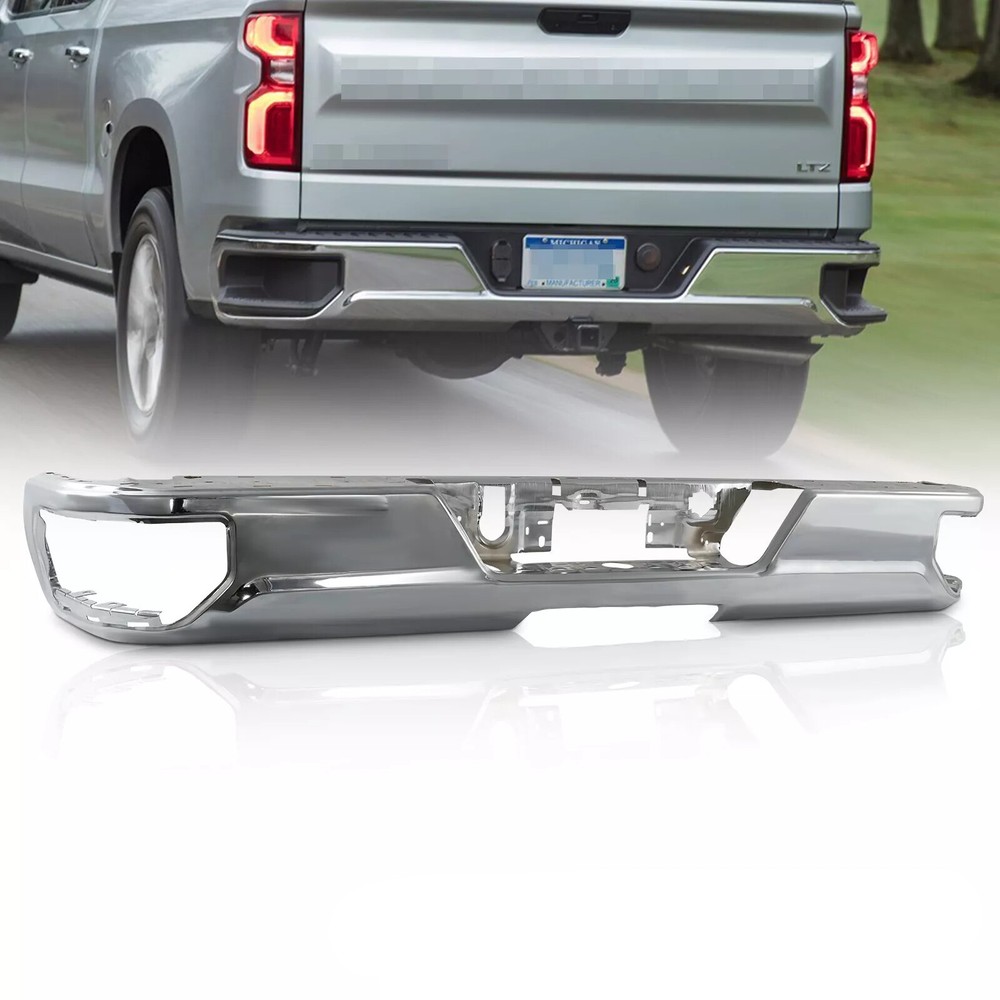 Rear Step Bumper Face Bar Fit for 2019-2025 Chevy Silverado GMC Sierra