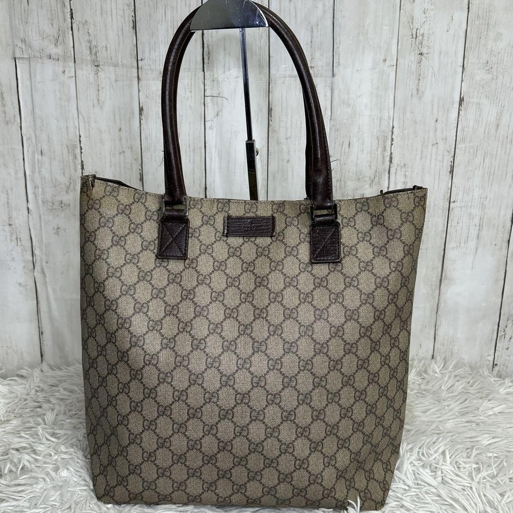 GUCCI GG PVC Beige Tote Bag Authentic G06152200