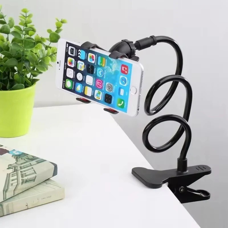 Universal Lazy Mobile Phone Gooseneck Stand Holder Flexible Bed Desk Table Clip