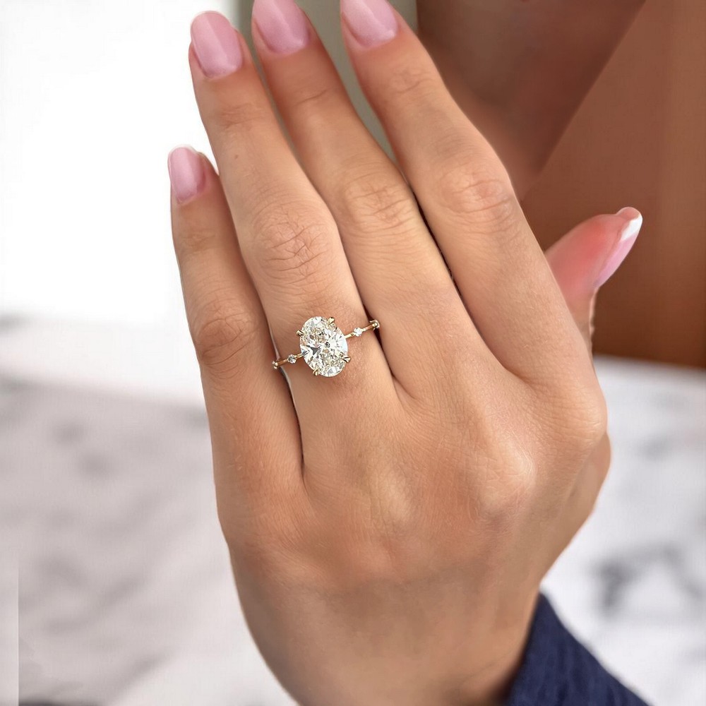 2.0CTW IGI Certified Oval Cut Diamond Solitaire Ring, 14k Gold Engagement Ring