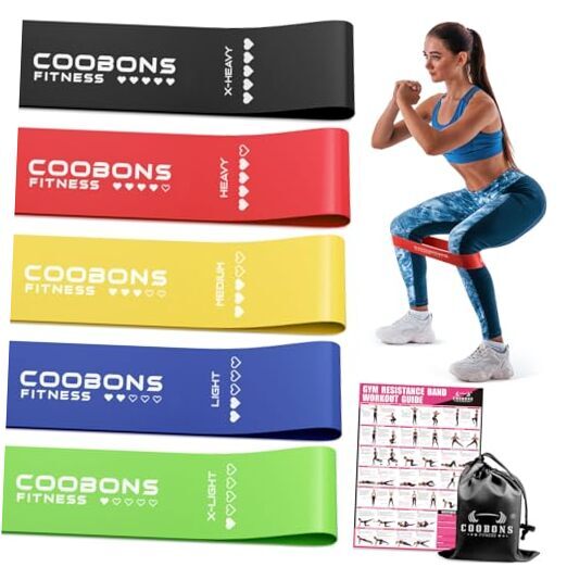 High-Resistance Colorful Exercise Bands 10-40LB for Women and Workouts