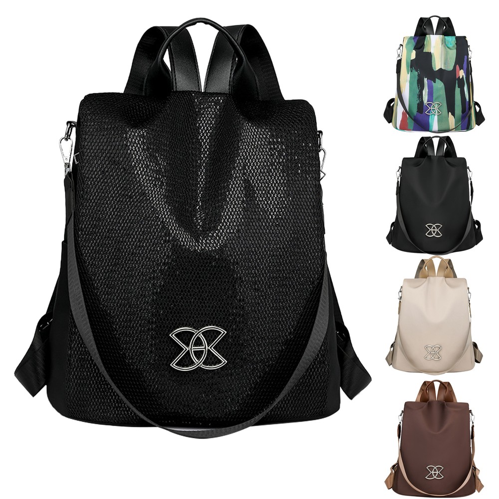 Women's Retro Anti-Theft Leather Backpack Large Capacity Outdoor Shoulder Bag