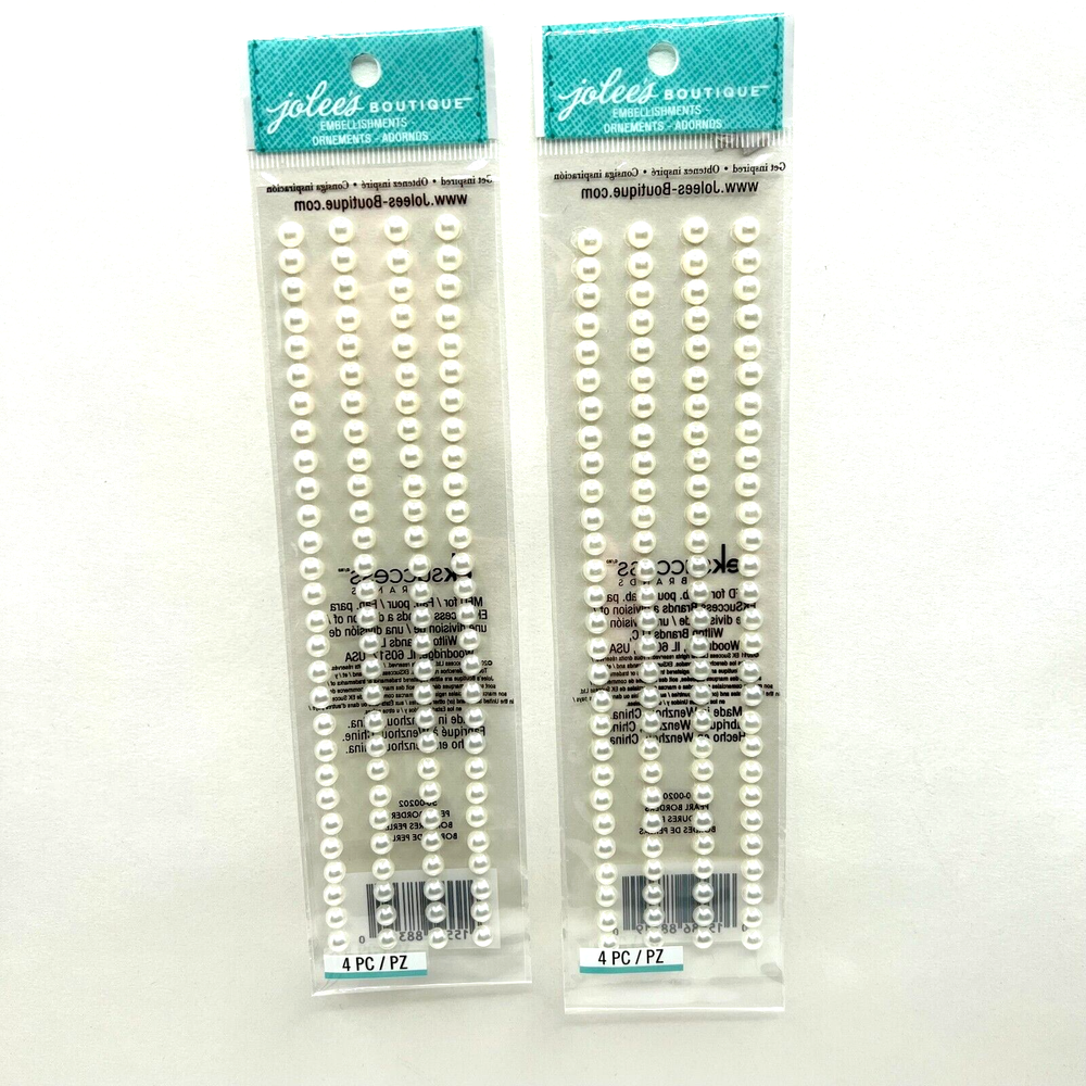 2 Jolee's Boutique Pearl Borders Embellishment Stickers Scrapbooking Crafts