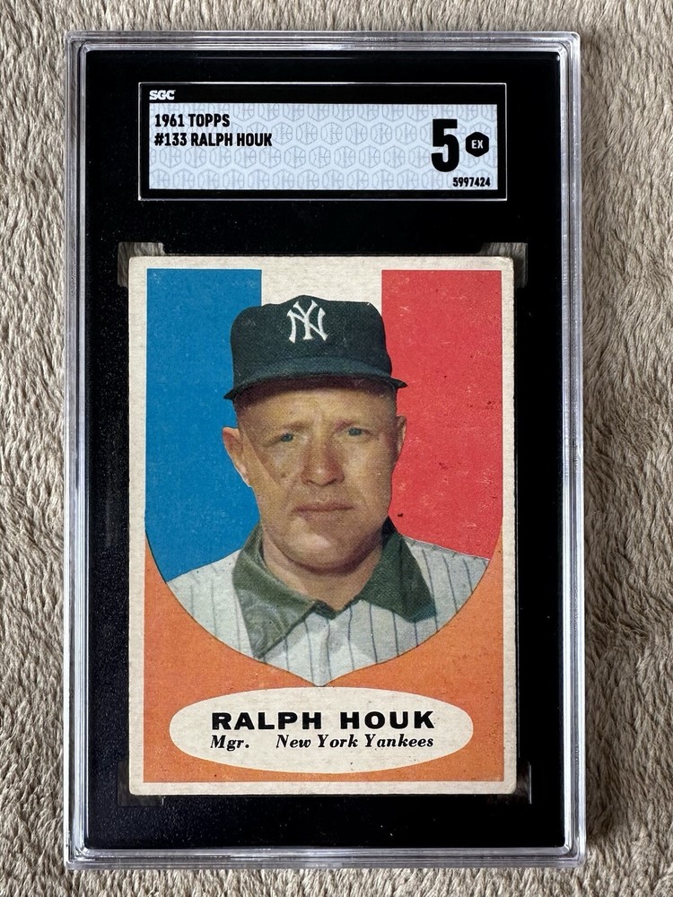 1961 Topps Ralph Houk #133 SGC 5 EX Yankees Manager Vintage Baseball Card
