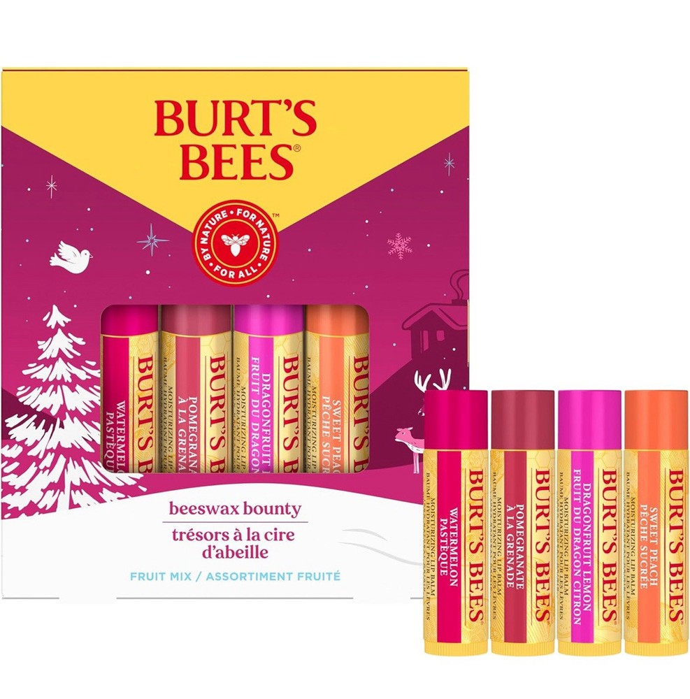 Burt's Bees 4-Flavor Beeswax Lip Balm Gift Set Fruit Mix